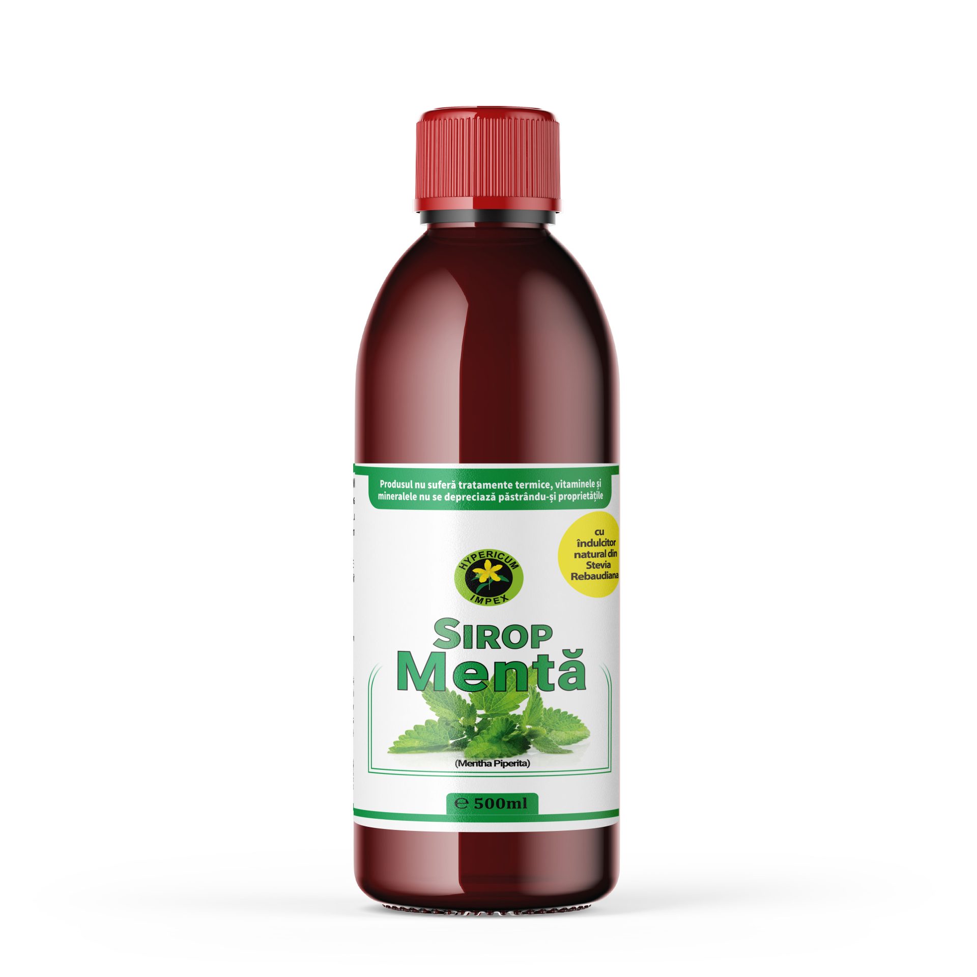 Sirop-menta-stevia.jpg Sirop Menta cu Stevia 500 ml - imagine 1